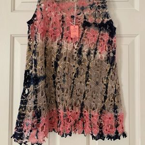 Vocal Crocheted Tye Died Tank Top L/XL New